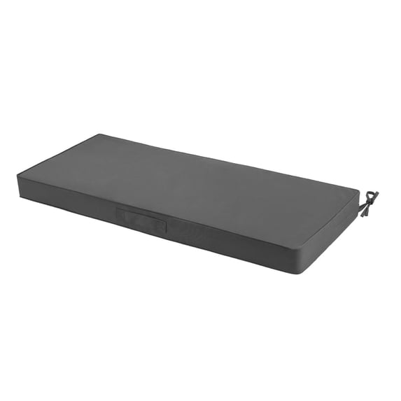 Millsilo 42" x 18" x 3" Outdoor Bench Cushion with Removable Cover, Water-Repellent UV Fade-Resistant Patio Cushion, High-Density Foam, Non-Slip Ties, Dark Gray