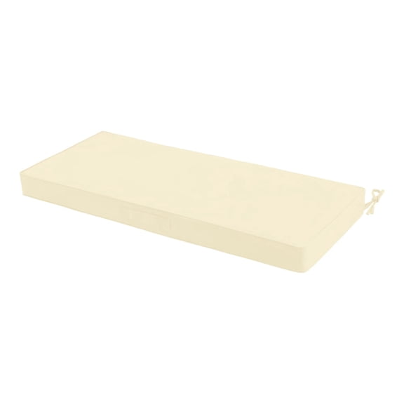 Millsilo 45" x 18" x 3" Outdoor Bench Cushion with Removable Cover, Water-Repellent UV Fade-Resistant Patio Cushion, High-Density Foam, Non-Slip Ties, Beige
