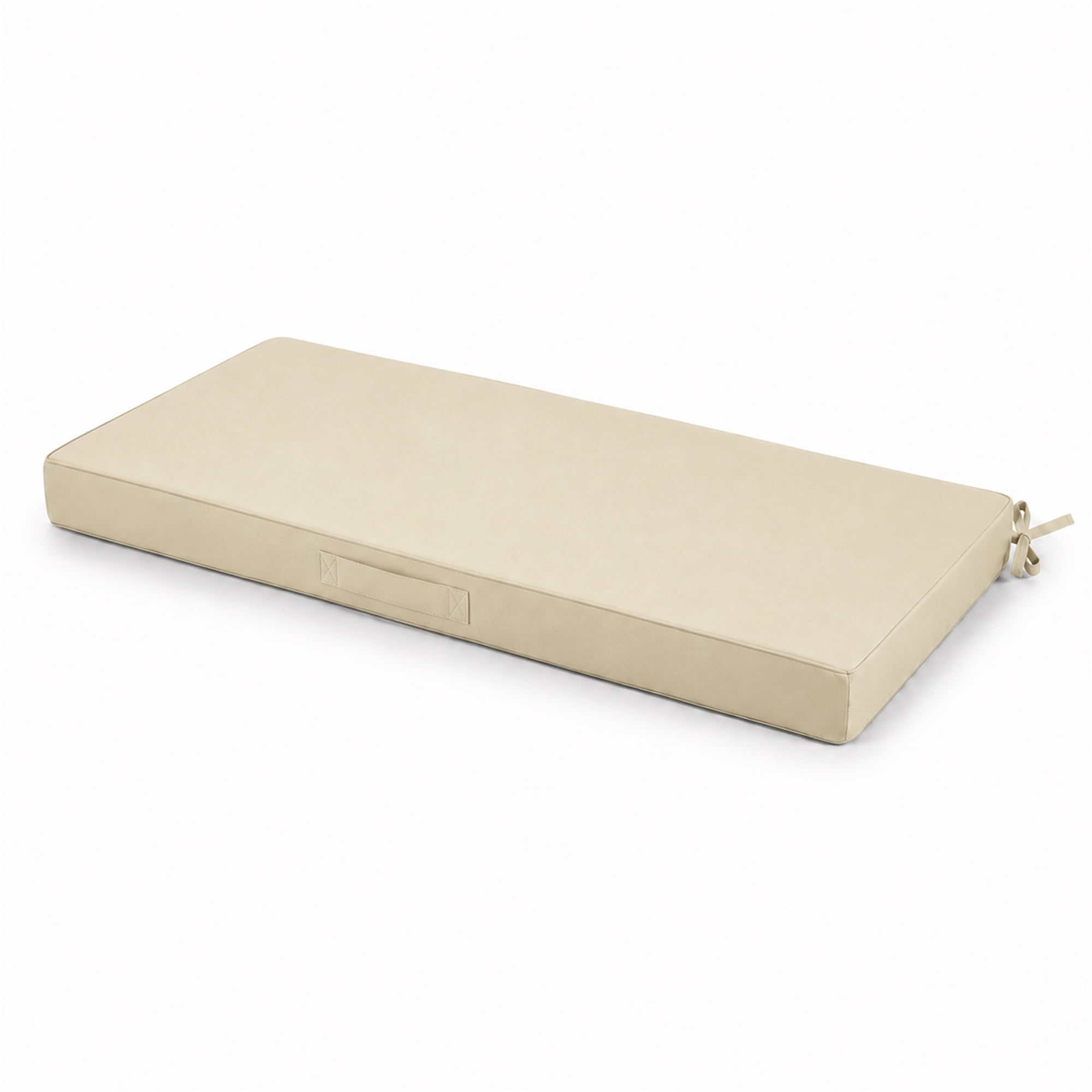Millsilo 45" x 18" x 3" Outdoor Bench Cushion with Removable Cover, Water-Repellent UV Fade-Resistant Patio Cushion, High-Density Foam, Non-Slip Ties, Beige
