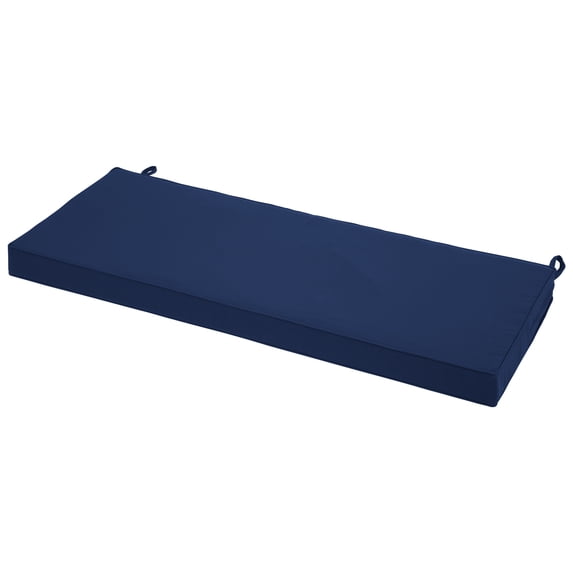 Millsilo 45" x 18" x 3" Outdoor Bench Cushion with Removable Cover, Water-Repellent UV Fade-Resistant Patio Cushion, High-Density Foam, Non-Slip Ties, Navy Blue