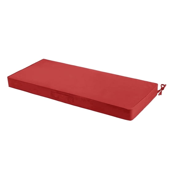 Millsilo 45" x 18" x 3" Outdoor Bench Cushion with Removable Cover, Water-Repellent UV Fade-Resistant Patio Cushion, High-Density Foam, Non-Slip Ties, Red