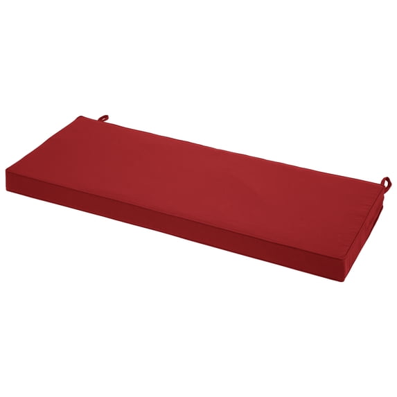 Millsilo 45" x 18" x 3" Outdoor Bench Cushion with Removable Cover, Water-Repellent UV Fade-Resistant Patio Cushion, High-Density Foam, Non-Slip Ties, Red