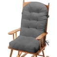 thumbnail image 1 of Millsilo Rocking Chair Cushion 44" x 19" x 4", One-Piece Connected Back & Seat Chair Pad, Indoor Tufted High Back Cushion with Non-Slip Base, Secure Ties, Gray, 1 of 9