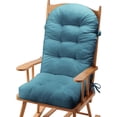 thumbnail image 1 of Millsilo Rocking Chair Cushion 44" x 19" x 4", One-Piece Connected Back & Seat Chair Pad, Indoor Tufted High Back Cushion with Non-Slip Base, Secure Ties, Light Blue, 1 of 9