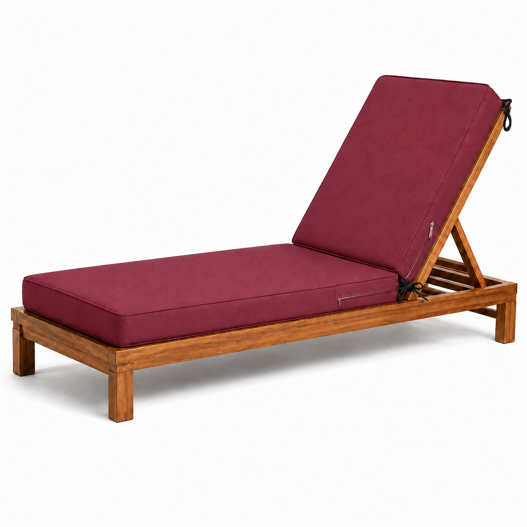 Millsilo Outdoor Chaise Lounge Cushion, 72" x 21" x 3" Patio Lounge Chair Cushion, Water-Resistant UV-Protected Replacement Cushion with High Density Foam, Burgundy