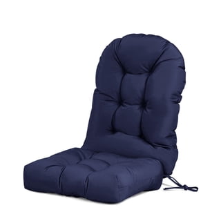 Millsilo Outdoor Rocking Chair Cushion 44" x 19" x 4", Summer Patio High Back Rocker Cushion, Water-Resistant, UV Fade-Resistant, Non-Slip Bottom, Dark Blue