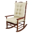 thumbnail image 1 of Millsilo Outdoor Rocking Chair Cushion Set 38" x 17" x 3", Waterproof Patio Chair Cushions with Non-Slip Bottom & 6 Ties, Tufted High Back Seat & Back Cushions, Beige, 1 of 7