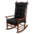 thumbnail image 1 of Millsilo Outdoor Rocking Chair Cushion Set 38" x 17" x 3", Waterproof Patio Chair Cushions with Non-Slip Bottom & 6 Ties, Tufted High Back Seat & Back Cushions, Black, 1 of 7
