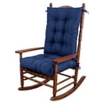 thumbnail image 1 of Millsilo Outdoor Rocking Chair Cushion Set 38" x 17" x 3", Waterproof Patio Chair Cushions with Non-Slip Bottom & 6 Ties, Tufted High Back Seat & Back Cushions, Blue, 1 of 7