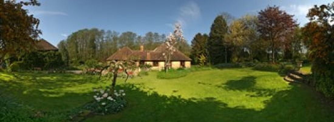 Millstream cottages Egerton Kent England Canvas Art - Panoramic Images (18 x 7)