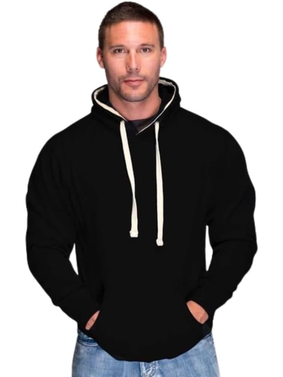 Super Heavyweight 10.5 Oz Pullover Hoodie, Blank Fleece Hooded Sweatshirt for Men & Women, Durable Cotton Blend, Warm Workwear Hoodie for Printing, Streetwear & Everyday Use-Black