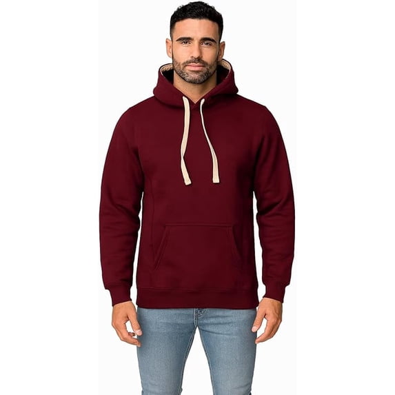 Milltex Super Heavyweight 10.5 Oz Pullover Hoodie, Blank Fleece Hooded Sweatshirt for Men & Women, Durable Cotton Blend, Warm Workwear Hoodie for Printing, Streetwear & Everyday Use-Maroon