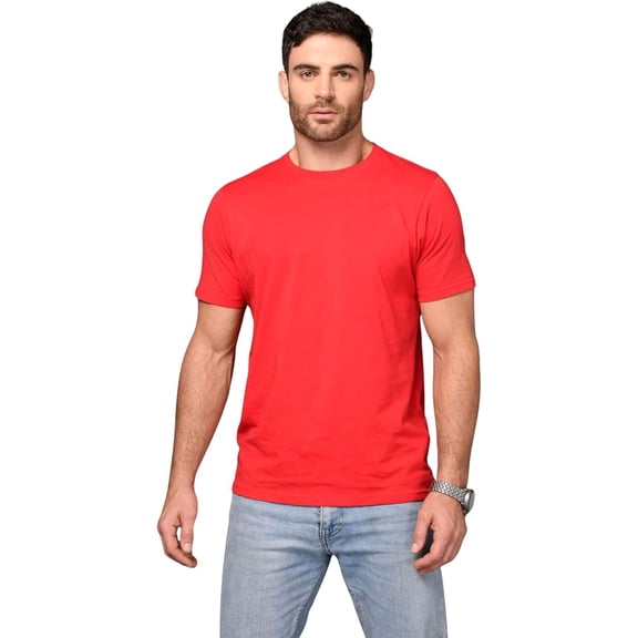 Milltex Men’s Lightweight Premium Cotton T-Shirt | 100% Combed Cotton, Short Sleeve Tee with Side Seam, Shoulder Taping & Soft Hand Feel