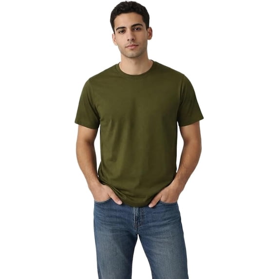 Milltex Men’s Lightweight Cotton T-Shirt | 100% Combed Cotton, Short Sleeve Tee with Side Seam, Shoulder Taping & Soft Hand Feel