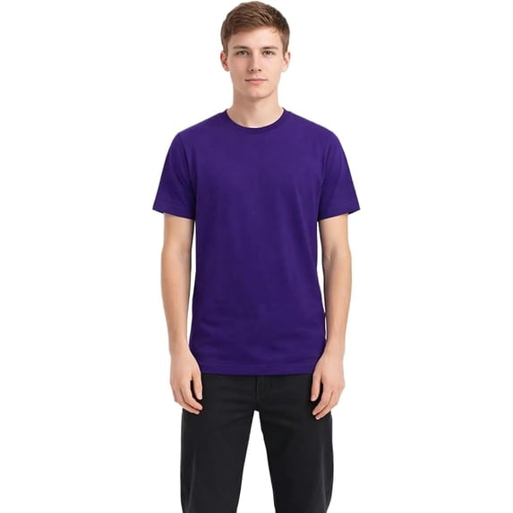 Milltex Men’s Lightweight Cotton T-Shirt | 100% Combed Cotton, Short Sleeve Tee with Side Seam, Shoulder Taping & Soft Hand Feel