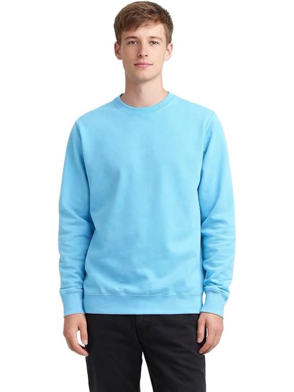403 Pigmented Dyed Crewneck Pullover Sweatshirt Soft Handfeel 3 End Fleece 80% Cotton 20% Poly 9.5 Oz 340 GSM