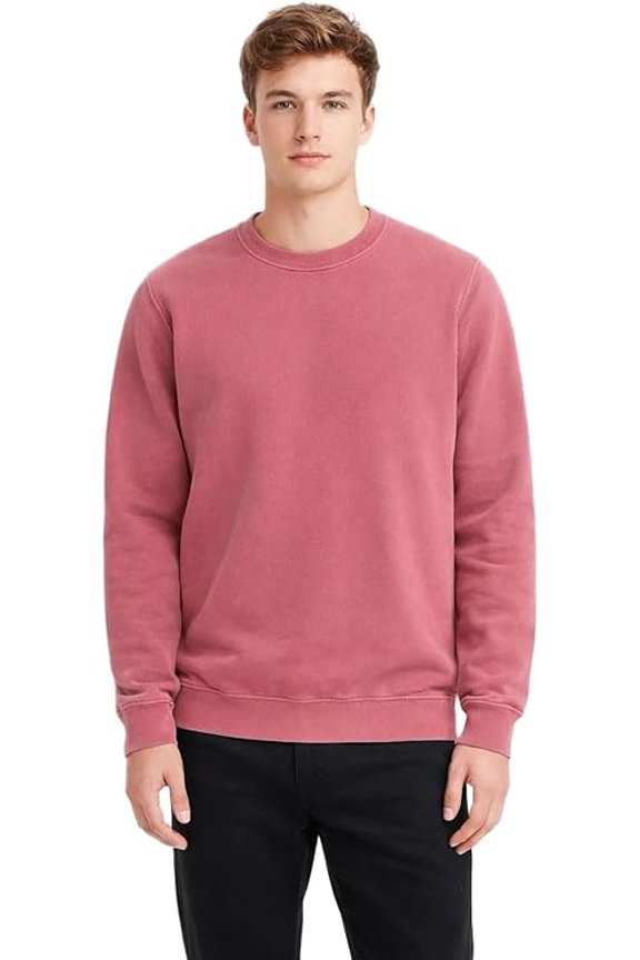 403 Pigmented Dyed Crewneck Pullover Sweatshirt Soft Handfeel 3 End Fleece 80% Cotton 20% Poly 9.5 Oz 340 GSM