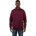 thumbnail image 1 of Milltex Unisex Heavyweight Quarter Zip Fleece Jacket – Soft Cotton Blend Pullover Sweatshirt, High Neck Collar, Full Sleeve Warm Winter Casual Outerwear-Maroon, 1 of 2