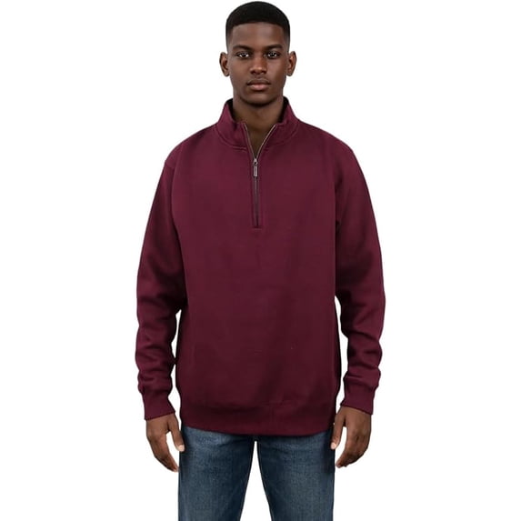 Milltex Unisex Heavyweight Quarter Zip Fleece Jacket Cotton Blend Pullover