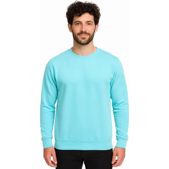 Milltex Unisex Midweight Fleece Crewneck Sweatshirt Cotton Blend Pullover for Men and Women