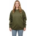 thumbnail image 1 of Milltex Oversized Hoodie for Women 280 GSM Heavyweight Fleece Pullover Sweatshirt, Relaxed Fit Hooded Sweatshirt with Kangaroo Pocket, Warm Winter Casual Gym Wear Hoodie-OliveGreen, 1 of 5