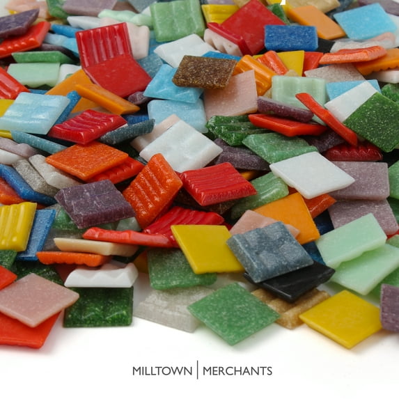 Milltown Merchants 3/4 Inch Venetian Mosaic Tile - Rainbow Venetian Blend (1 lbs)