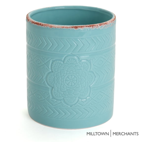 Milltown Merchants Ceramic Utensil Holder - Turquoise