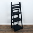 thumbnail image 1 of Milltown Merchants Distressed Ladder Shelf - Rustic Leaning Bookshelf - Navy, 1 of 4