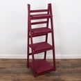 thumbnail image 1 of Milltown Merchants Distressed Ladder Shelf - Rustic Leaning Bookshelf - Raspberry, 1 of 4