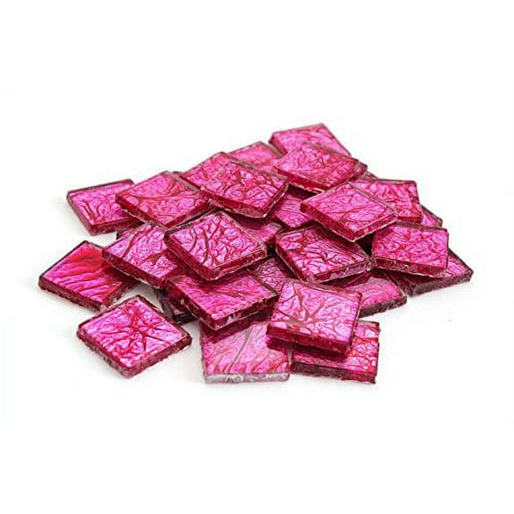 Milltown Merchants Hot Pink Foil Mosaic Tile 3/4 Inch (1 lb)