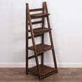thumbnail image 1 of Milltown Merchants Distressed Ladder Shelf - Rustic Leaning Bookshelf - Brown, 1 of 8