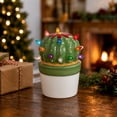 thumbnail image 1 of Milltown Merchants Lighted Green Ball Cactus Ceramic Christmas Tree, 1 of 4
