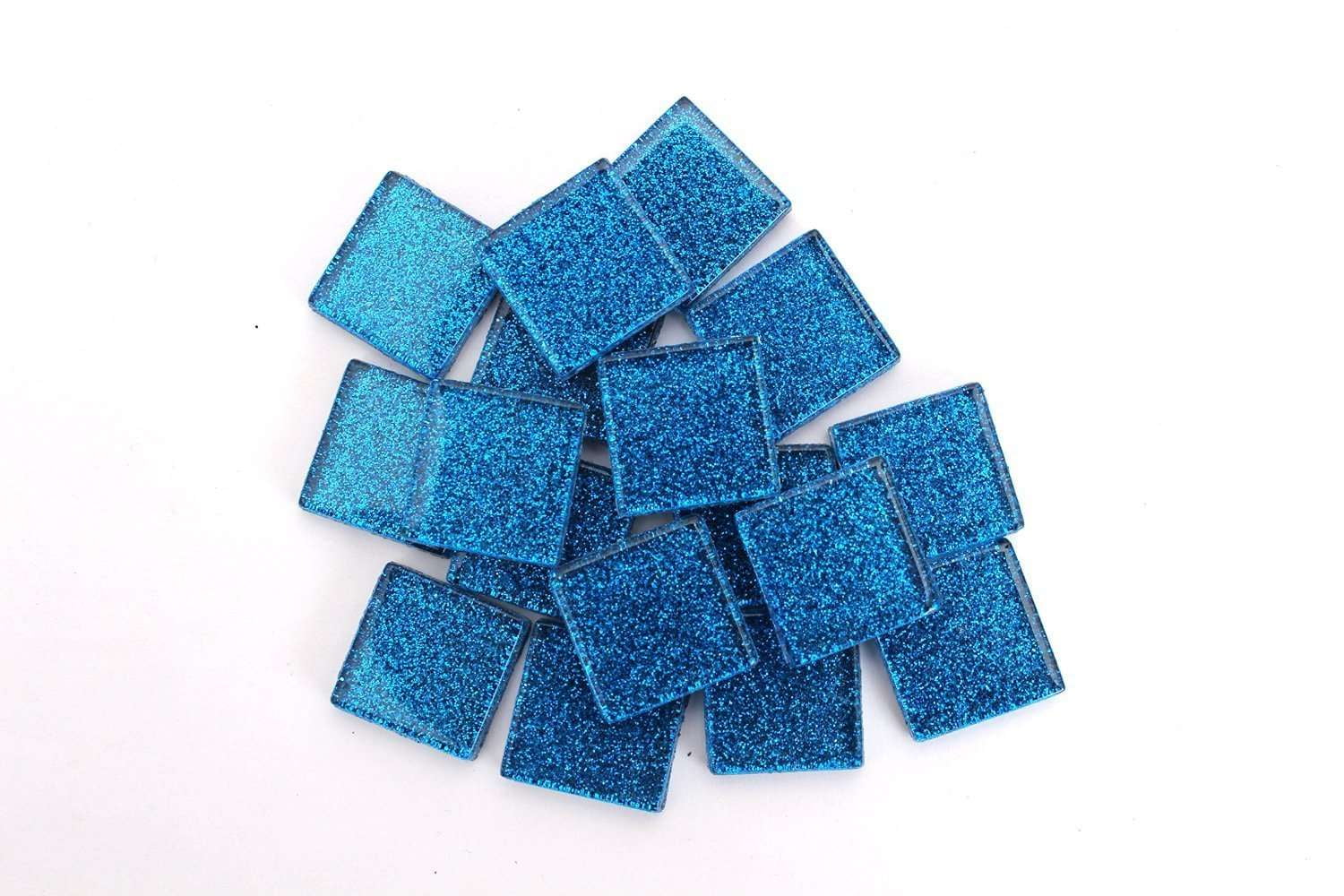 Milltown Merchants Medium Blue Glitter Tile 3/4 Inch Mosaic Tile (1 lb)