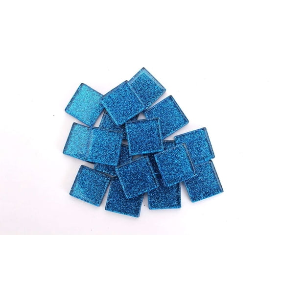 Milltown Merchants Medium Blue Glitter Tile 3/4 Inch Mosaic Tile (1 lb)