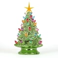 thumbnail image 1 of Milltown Merchants Pearl Olive Ceramic Christmas Tree - 11.5" Medium, Multicolor Lights, 1 of 5