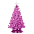thumbnail image 1 of Milltown Merchants Prelit Table Top Christmas Tree, Ceramic Pearl Pink, 15.5", 1 of 5