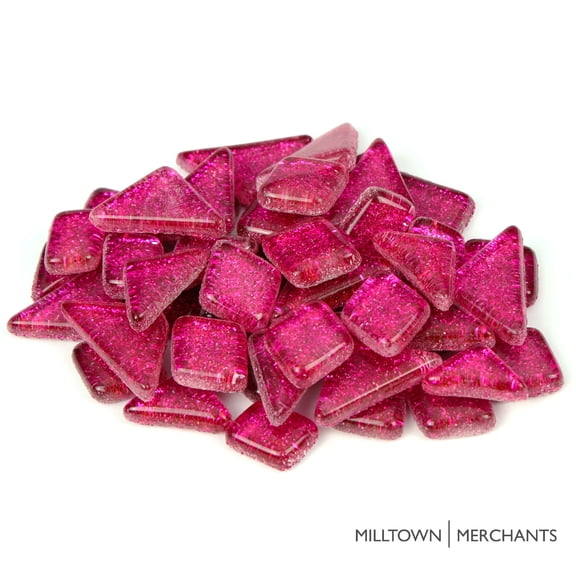Milltown Merchants Pretty Pink Glitter 3/4 Inch Mosaic Tile Blend Assortment (3 lbs)