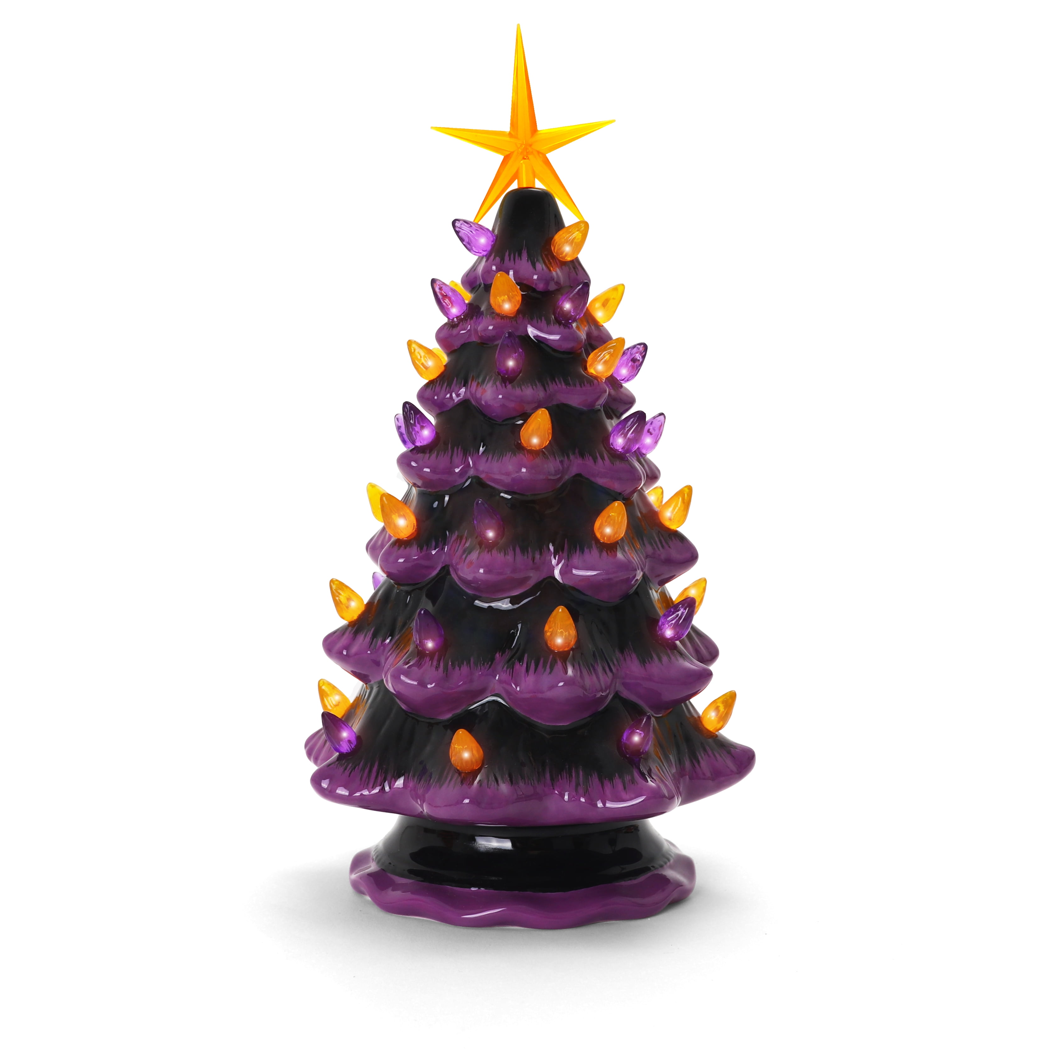 Milltown Merchants Purple and Black Halloween Ceramic Lighted Christmas ...