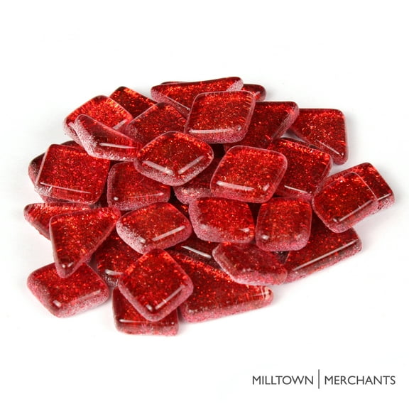 Milltown Merchants Radiant Red Glitter Mosaic Tile Pieces (1 lb)