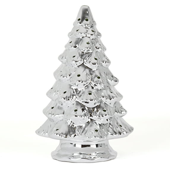 Milltown Merchants Christmas Classics Lighted Ceramic Christmas Tree, 15.5" Large