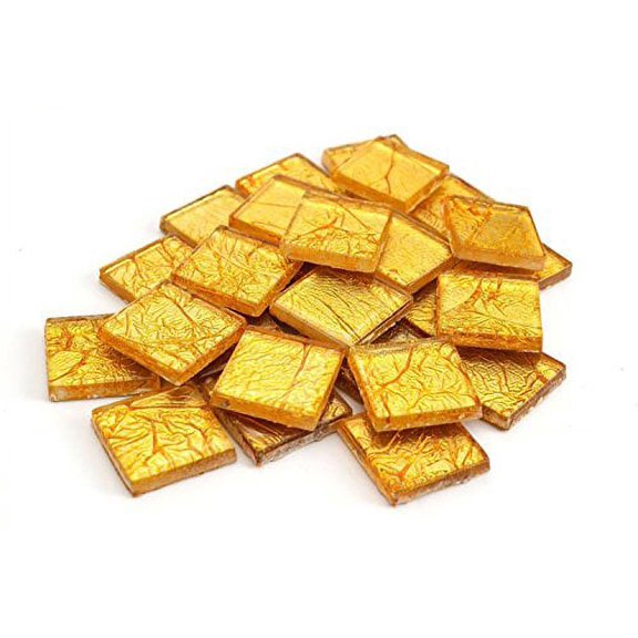 Milltown Merchants Yellow Glow Foil Tile 3/4 Inch Mosaic Tile (3 lbs)