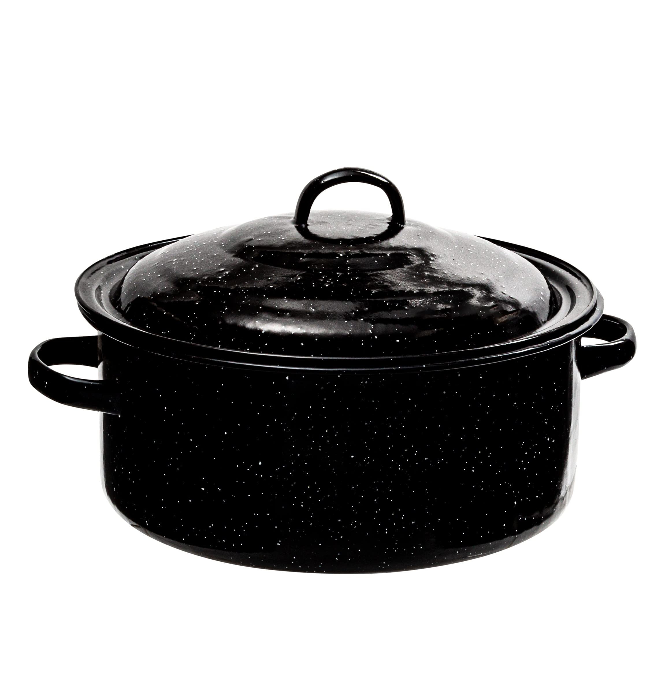 Millvado Granite 1 Quart Saucepan: Naturally Nonstick Sauce Pots - Speckled Enamel Cookware - Small Sauce Pan for Cooking and Boiling - Granite