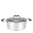 thumbnail image 1 of Millvado Stainless Steel Casserole Pot, Large Steel Dutch Oven, Boiling Pot for Soup, Spaghetti, Braising, 12.6 Quart Induction Cooking Pot, Urban Collection Low Round Mirrored Stainless Pots, 1 of 6