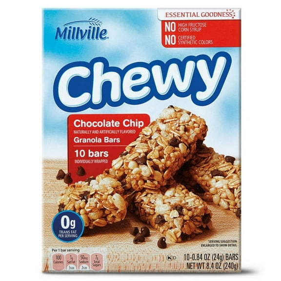 Millville Chewy Chocolate Chip Granola Bars, 10 count