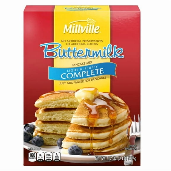 Millville Complete Buttermilk Pancake & Waffle Mix, 32 oz - Pack of 2