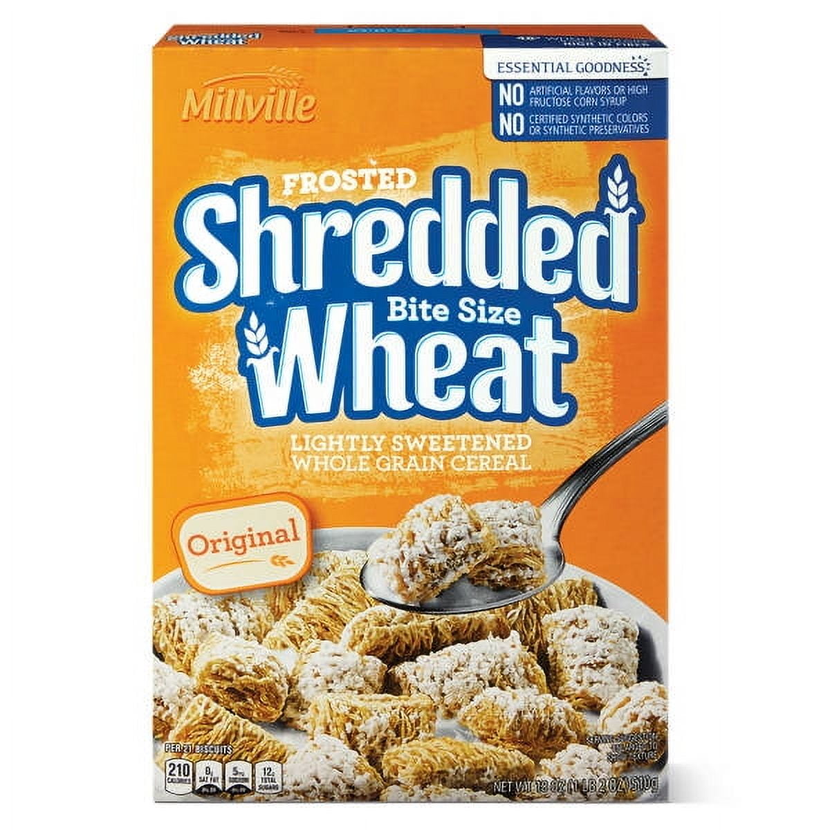 Millville Frosted Bite Size Shredded Wheat, 18 oz