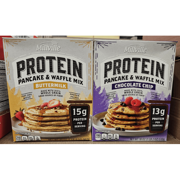 Millville Protein Pancake & Waffle Buttermilk & Chocolate Chip (2 Boxes)