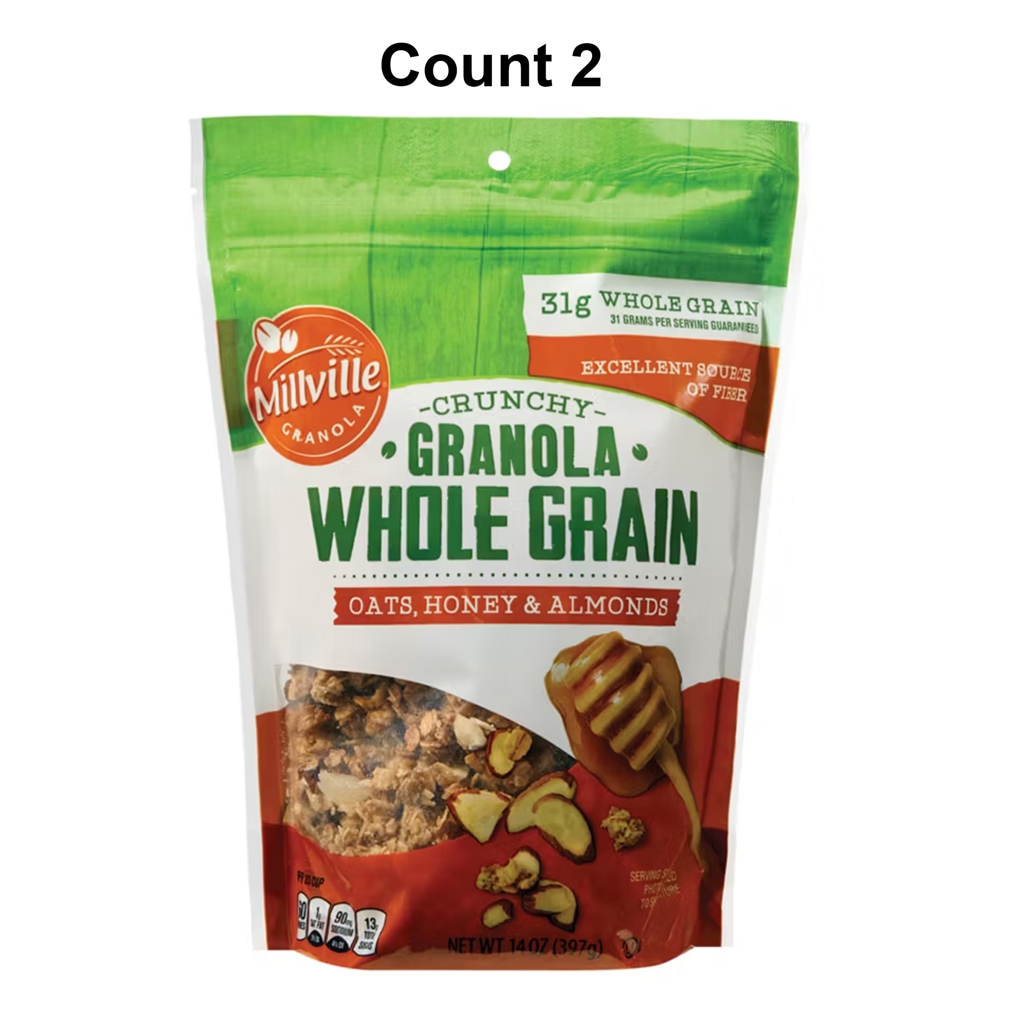 Millville Whole Grain Oats, Almonds, and Honey Crunchy Granola 2