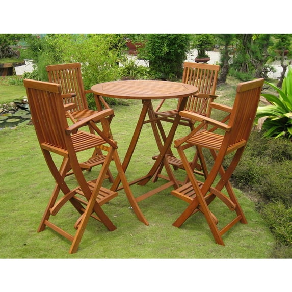 International Caravan Seville Set of 5 Bar Height Table Group