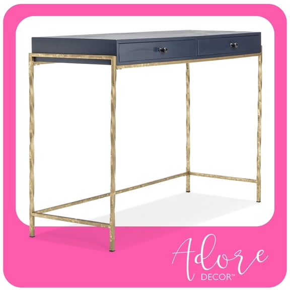Adore Decor Jolie Modern Living Room Console Table Navy Blue/Gold